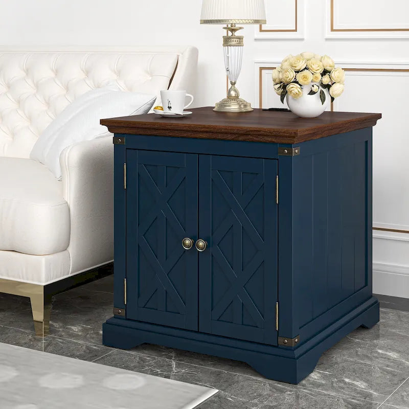 Table d'appoint de ferme avec station de recharge - 63,5 cm de hauteur