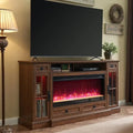 Meuble TV de ferme de 70 po avec cheminée, centre de divertissement, table console